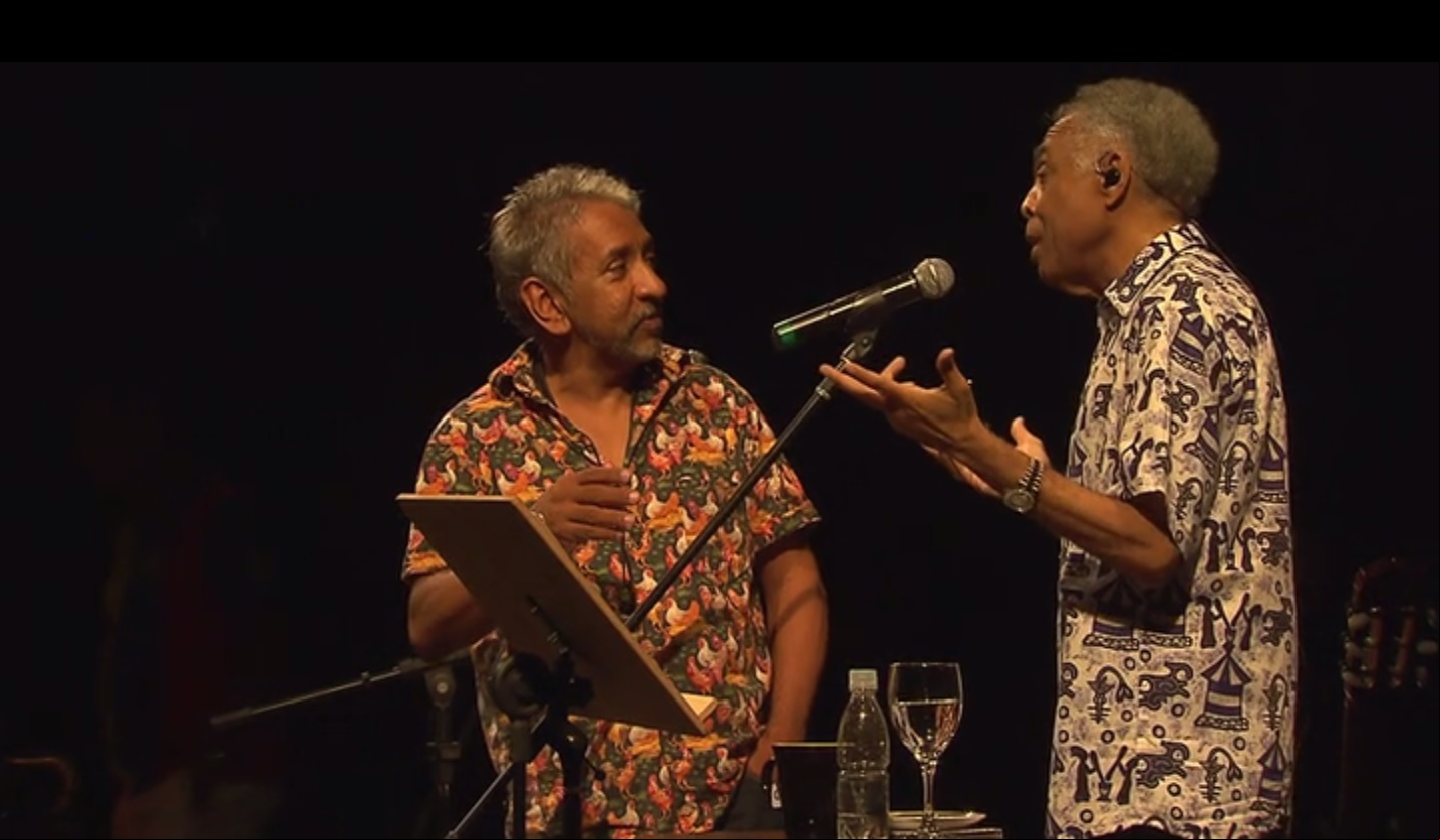 Letieres Leite e Gilberto Gil ensaiam para o show com a Orkestra Rumpilezz